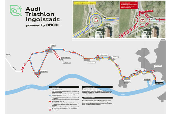 Triathlon Ingolstadt 2024 - Streckenplan Radfahren