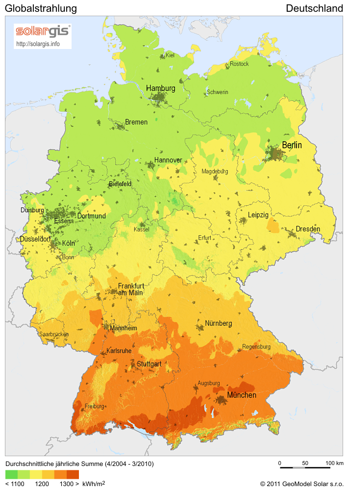 Bild vergrößern: Energie - SolarGIS Solarmap Deutschland
