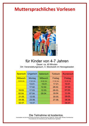 Bild vergrern: Plakat Muttersprachliches Vorlesen