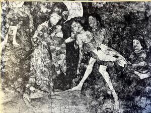 Bild vergr&ouml;&szlig;ern: Wandgem&auml;lde in der Hohen Schule aus der Zeit um 1480 : &Auml;skulap heilt Hippolytus