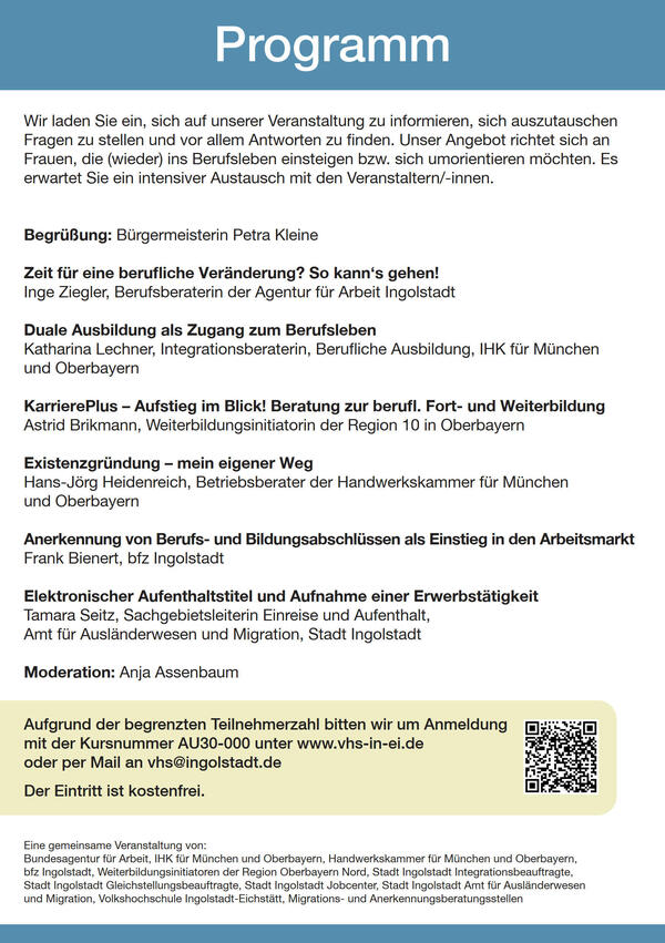 Bild vergrern: Programm Frauen im Beruf 2025