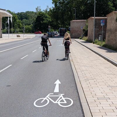 Piktogrammkette in der Roßmühlstraße