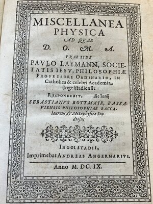 Bild vergr&ouml;&szlig;ern: Von Laymann betreute Dissertation von 1609 