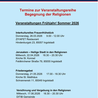 Bild vergr&ouml;&szlig;ern: Vortragsreihe Begegnung der Religionen