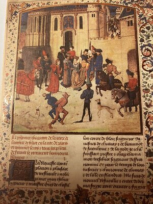 Bild vergr&ouml;&szlig;ern:  Einzug der Isabeau in  Paris 1389 zur Kr&ouml;nung. Miniaturen des 15 Jahrhuunderts
