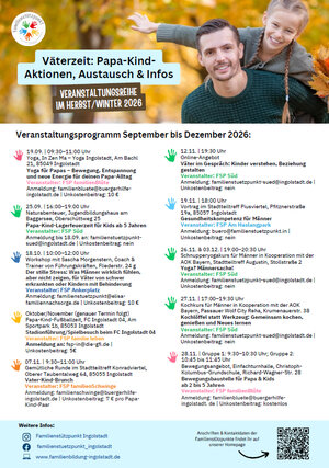 V&auml;terzeit: Papa-Kind-Aktionen Herbst / Winter 2026