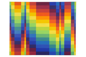 Bild vergrößern: Richard Paul Lohse, Fünfzehn systematische Farbreihen in progressiven Horizontalgruppen, Öl auf Leinwand, 150 x 150 cm, 1962, © VG Bild-Kunst