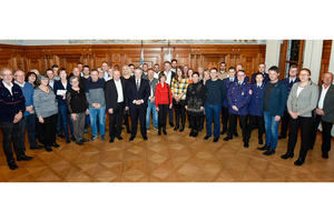 Bild vergrößern: Oberbürgermeister Christian Lösel gab einen Empfang für die Ehrenamtlichen im Historischen Sitzungssaal