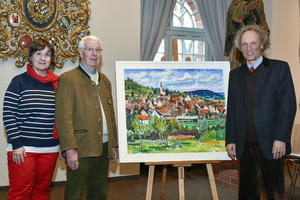 Bild vergrößern: (v.l.) Dr. Beatrix Schönewald, Leiterin des Stadtmuseums, Dr. Dr. Heiner Meininghaus, Vorsitzender des Fördervereins, und Gabriel Engert, Referent für Kultur und Bildung (Foto: Stadt Ingolstadt / Rössle)