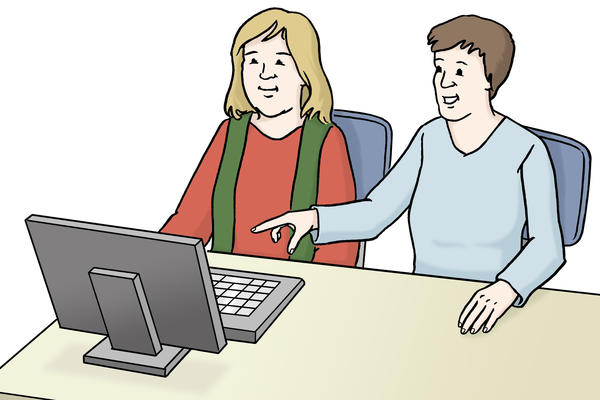 Mitarbeiter helfen