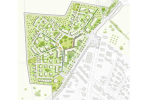 Bild vergrößern: Ein "grünes Herz" als Zentrum: Entwurf für das Baugebiet Etting-Steinbuckl