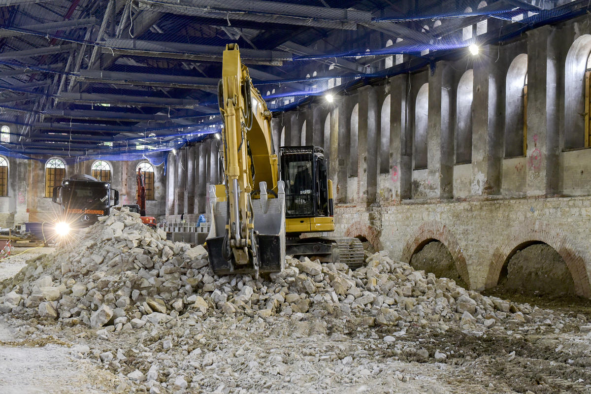 Gießereihalle Bauarbeiten