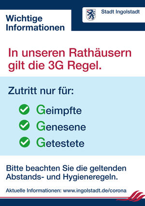 Plakat 3G-Regelung in den Rathäusern