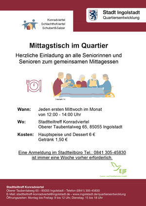 Bild vergrern: Plakat mit Einladung zum Mittagstisch