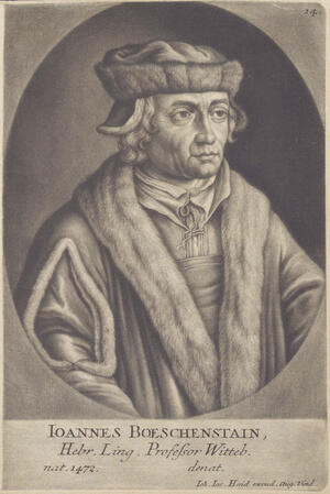 Bild vergr&ouml;&szlig;ern: Portrait von Johannes B&ouml;schenstein - Schabblatt/Mezzotinto von Johann Jacob Haid 1704-1767 Maler und Kupferstecher in Augsburg (GS III/64)