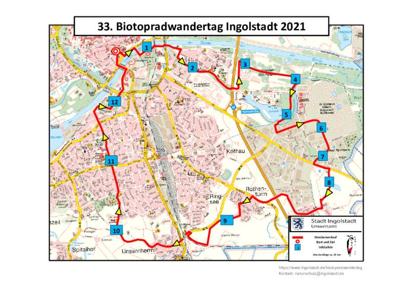 Dokument anzeigen: 33. Biotopradwandertag 2021 - Streckenplan
