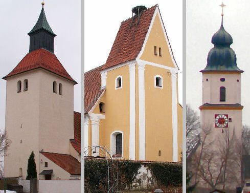 Kirchen von Irgertsheim, Mhlhausen, Pettenhofen. Foto: Kurt Scheuerer